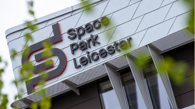 The front sign of the space park leicester